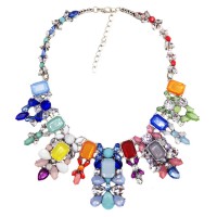 MIGDALIA Pastels & Neons Crystal Laurel Statement Necklace